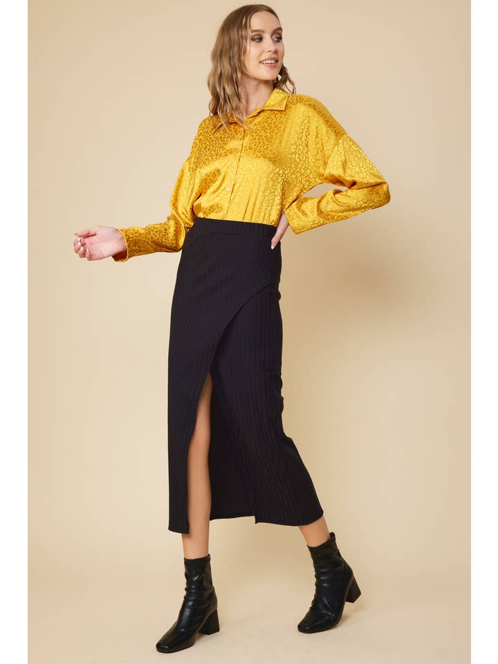 FSL Apparel - Wholesale Skirt - Women's - SS8032 - RIBBED WARP MIDI SEXY SKIRT1