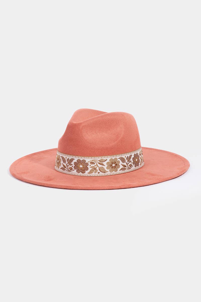 Collections by Fame Accessories – Fedora - Mulher por atacado – Chapéu Fedora com Laço de Fita Floral8