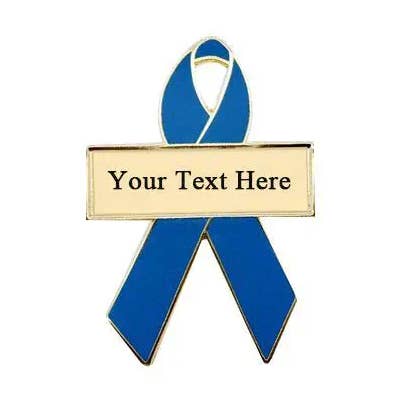 Blauwgroene gepersonaliseerde bewustmakingslinten | Gegraveerde pinnen voor wholesale door Personalized Cause