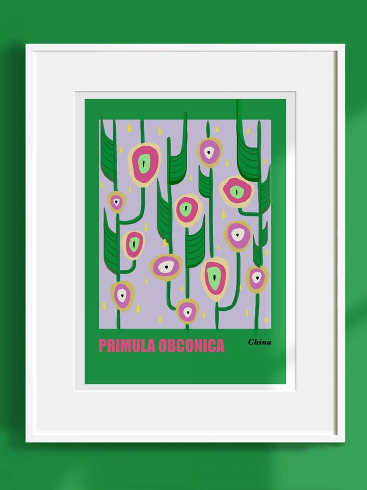 Primula Obconica Kunstdruk (Zonder Lijst) voor wholesale door Westmount Art UK