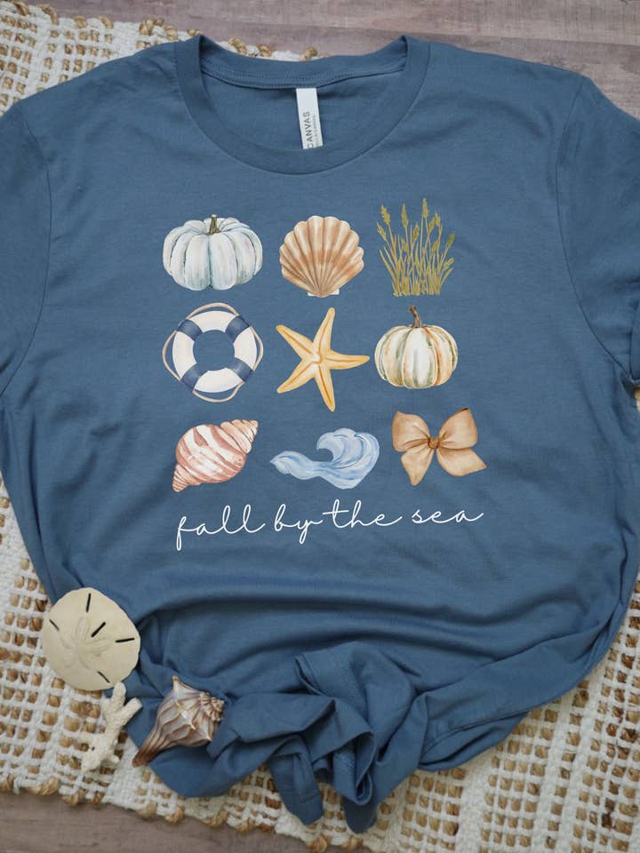 Coastal fall shirt, fall by the sea for wholesale by Sunshine Collective