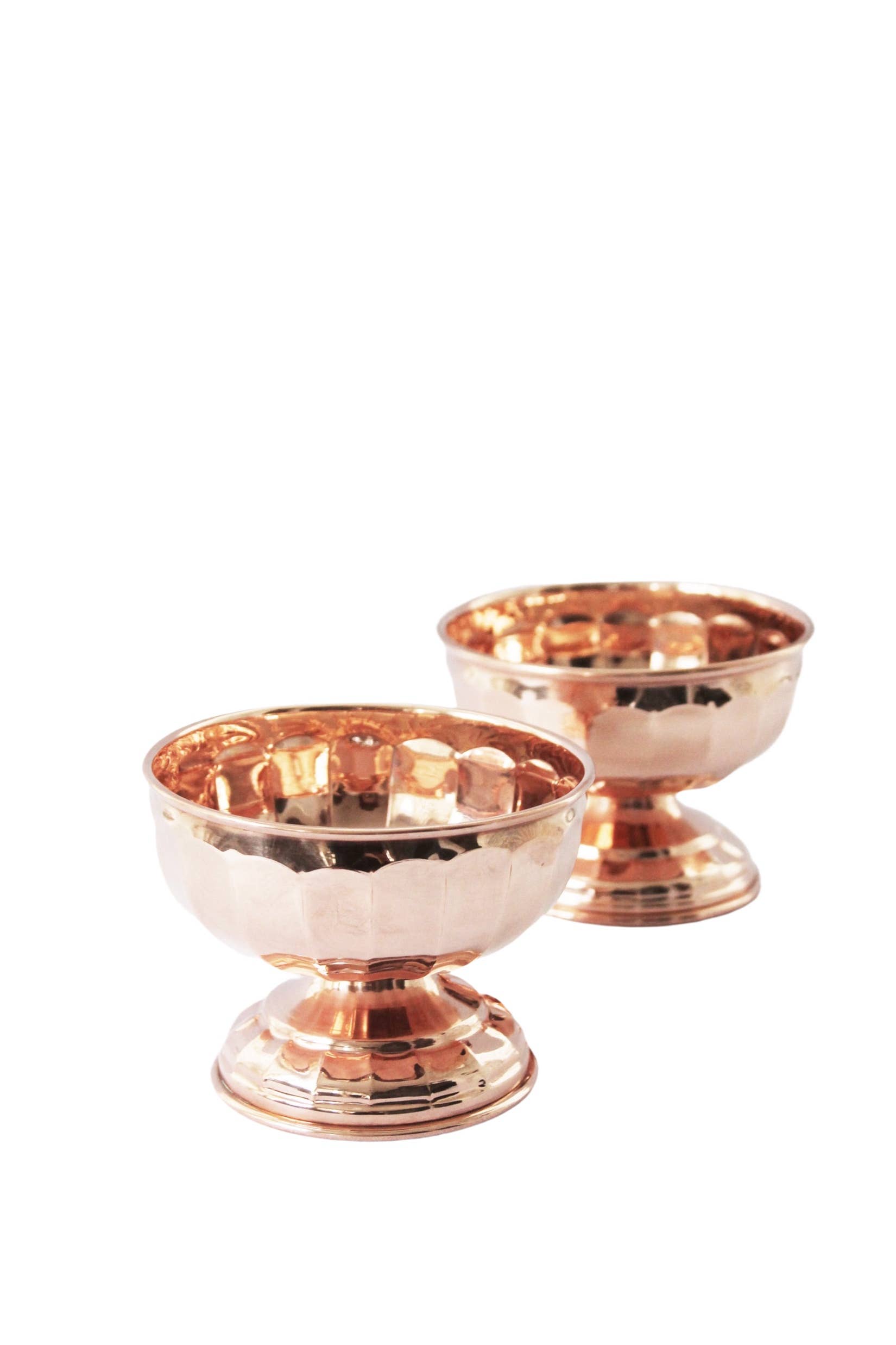 Coppermill Kitchen LLC - Wholesale Serve Bowl - Vintage Inspired Copper Pedestal Bowls with Scalloped Design