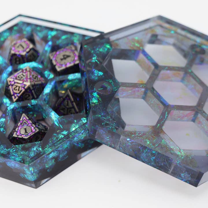 Sharp Edge Resin Dice Vault - Galactic Dreams for wholesale by Foam Brain Games