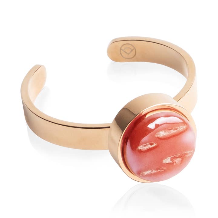 Verstelbare ring met steen • 8mm • rosé/kersenrood voor wholesale door ALEXASCHA