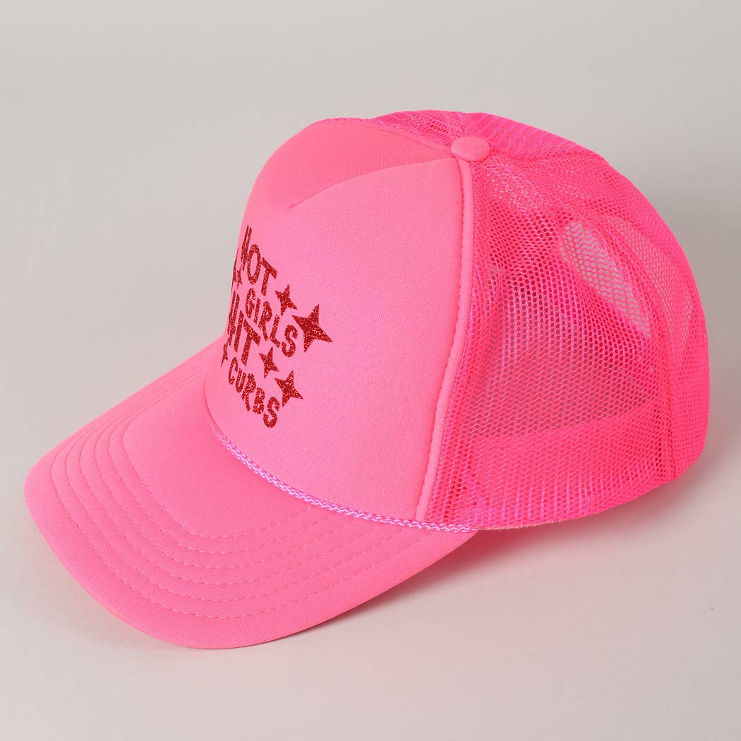 Fashion City - Wholesale Truckerpet - Dames - Heet Meiden Raken Stoepranden Glitter Logo Schuim Trucker Pet22