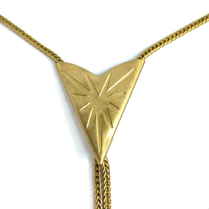 Lord Violet - Wholesale Y-Neck/Lariat Necklace - SHOOTING GUNS Triangle Bolo Tie