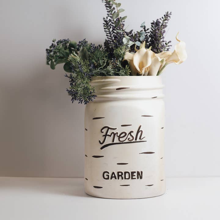 A Cheerful Giver - Wholesale Plant Pot - Mason Jar Planter (White)2