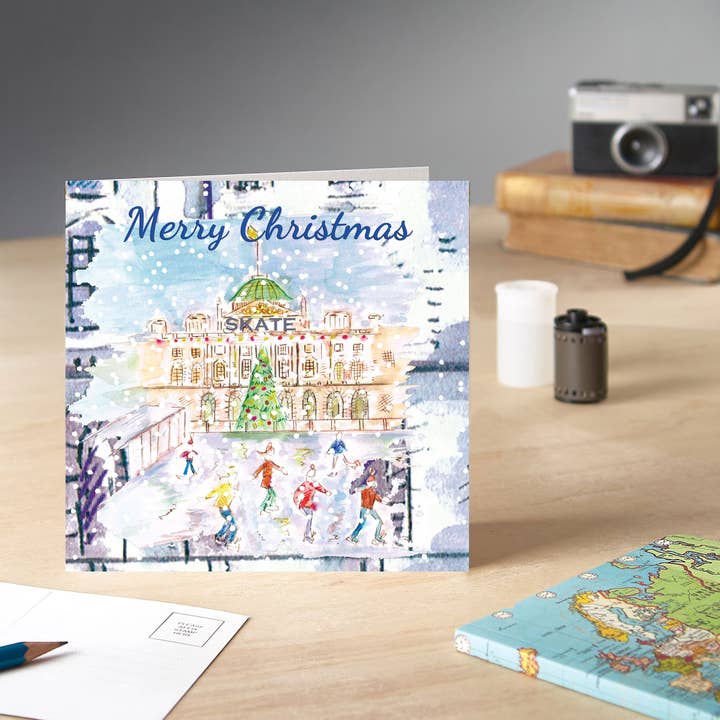 Ice Skating In New York Christmas Card for wholesale by Claire Louise