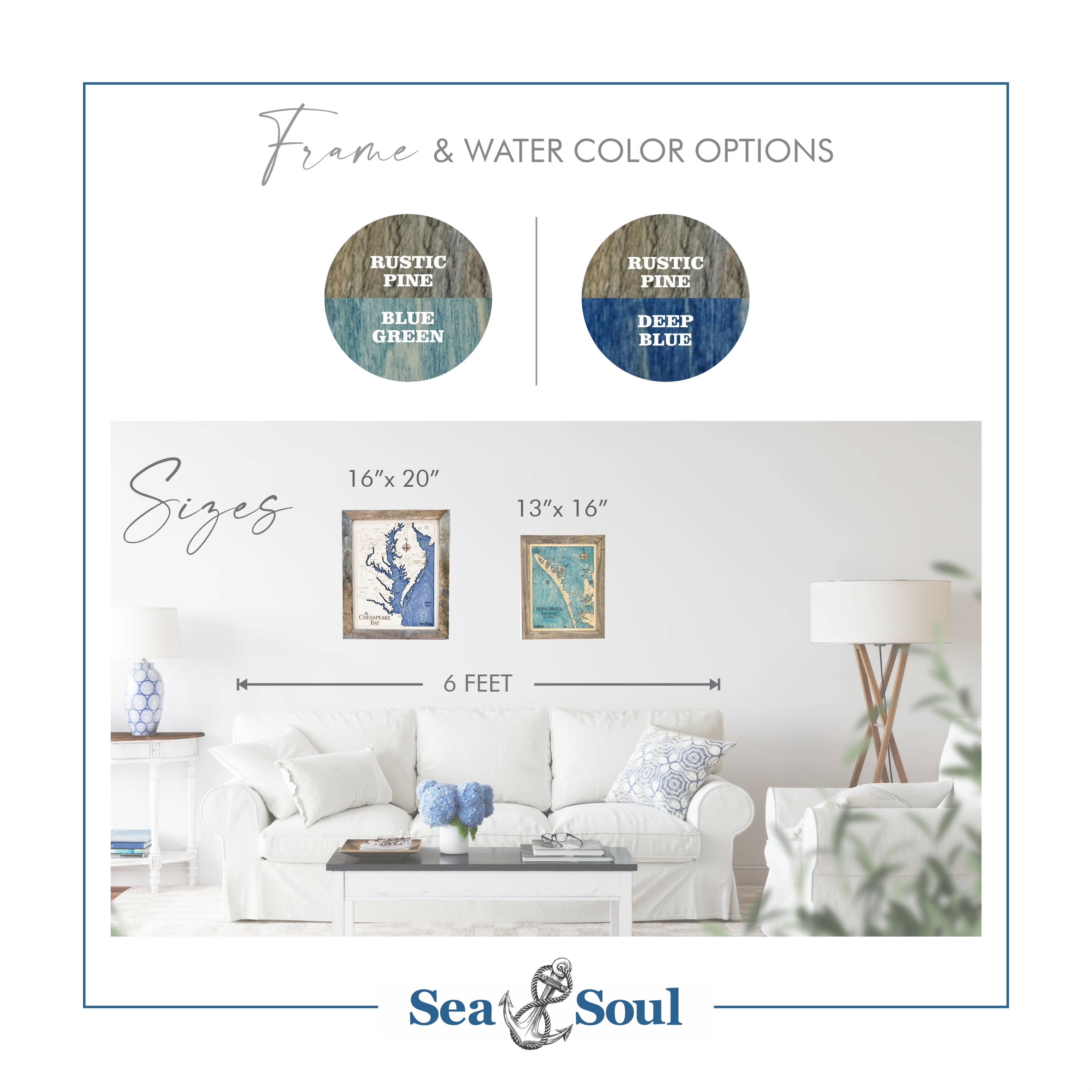 Sea & Soul Nautical Chart Art – wholesale Karta – Chesapeake Bay Topografiska nautisk 3D trä karta heminredning18