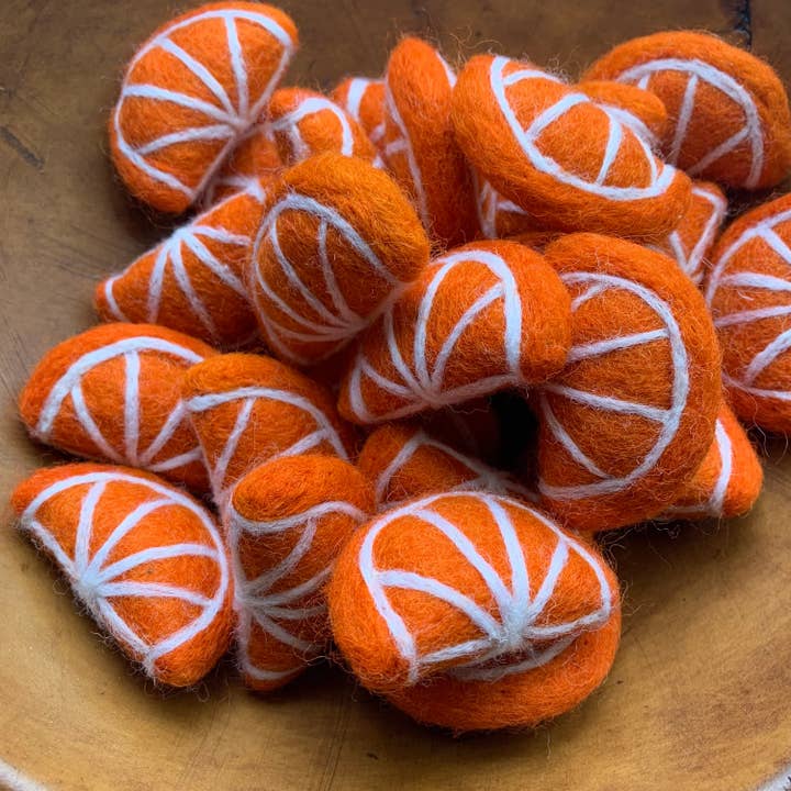 Sewing Seeds Play - Wholesale Decorative Tabletop Object - One Felt Orange Slice