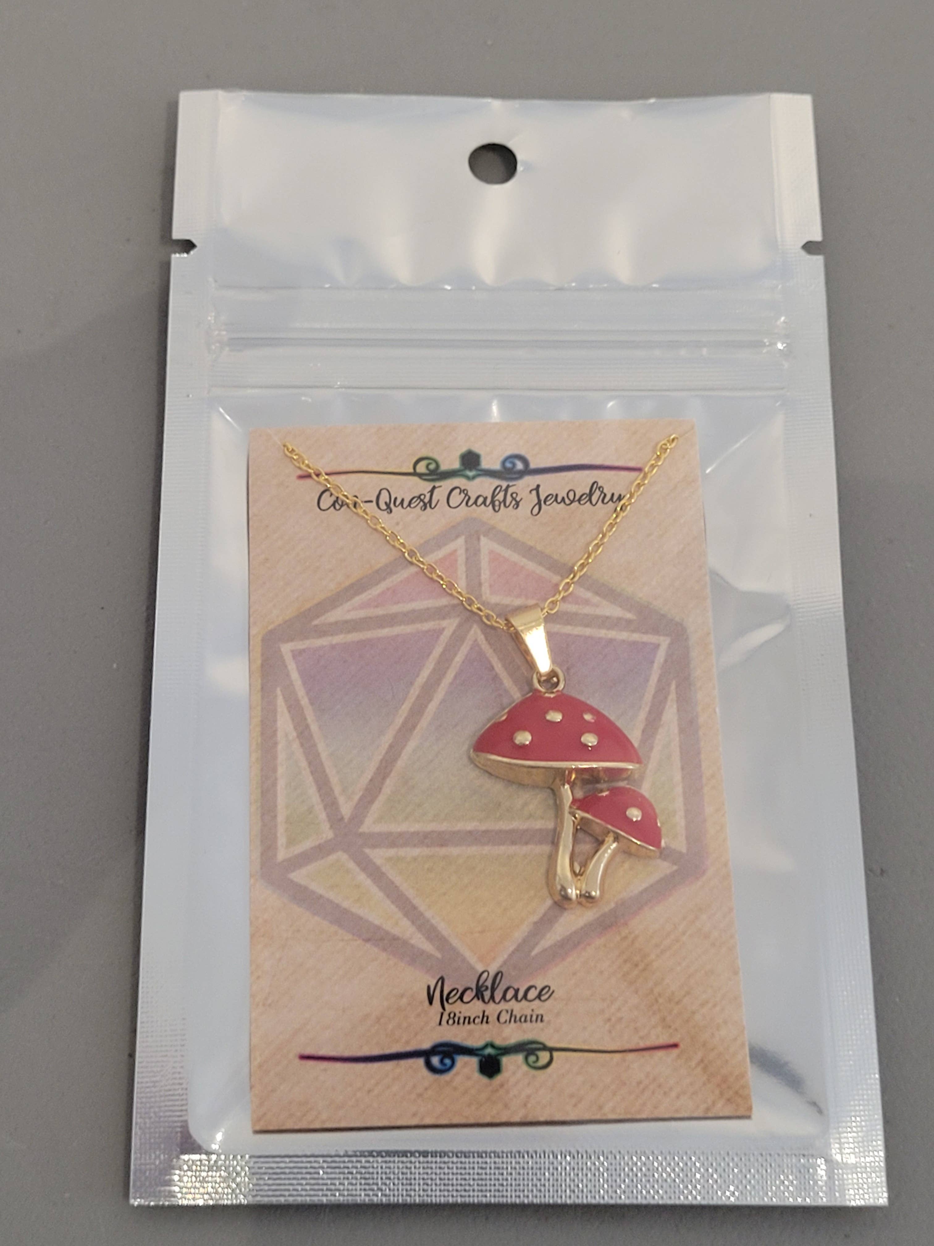 Con-Quest Crafts – Conjunto de joias por atacado – Brincos, Colares e Puxadores de Zíper de Cogumelos e Seta17