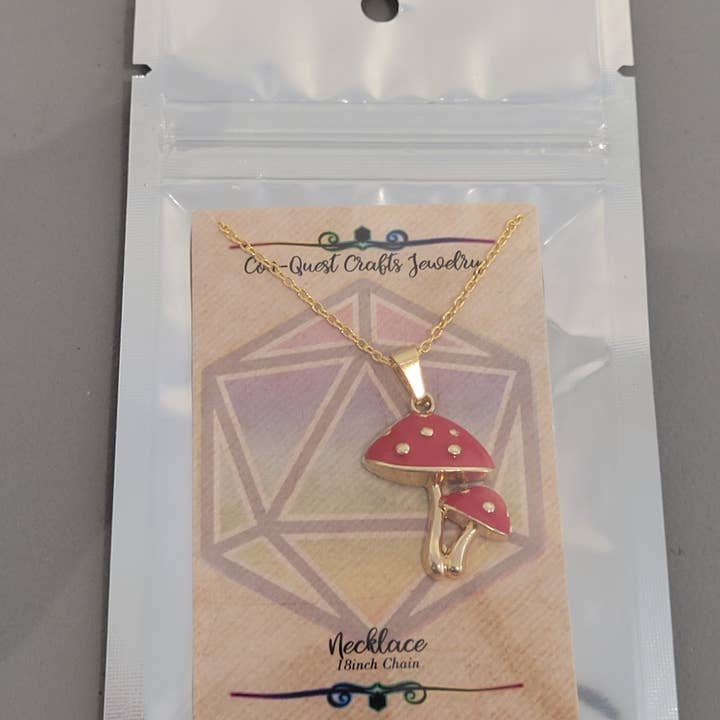 Con-Quest Crafts – Conjunto de joias por atacado – Brincos, Colares e Puxadores de Zíper de Cogumelos e Seta17