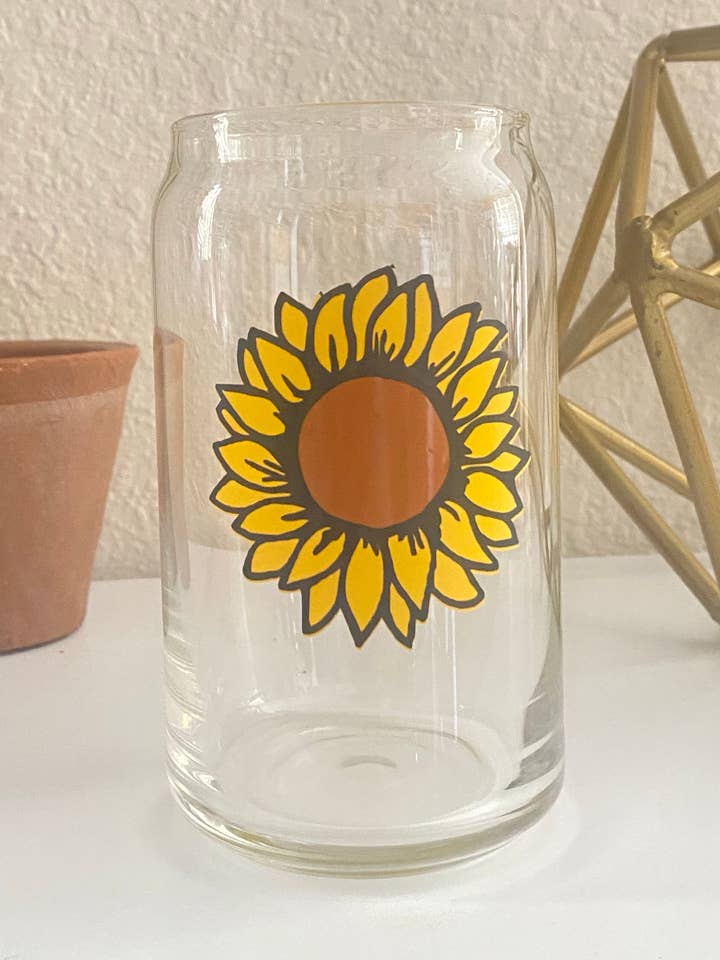 Solros 16 oz. glasburkkopp för wholesale av Will + Vivi