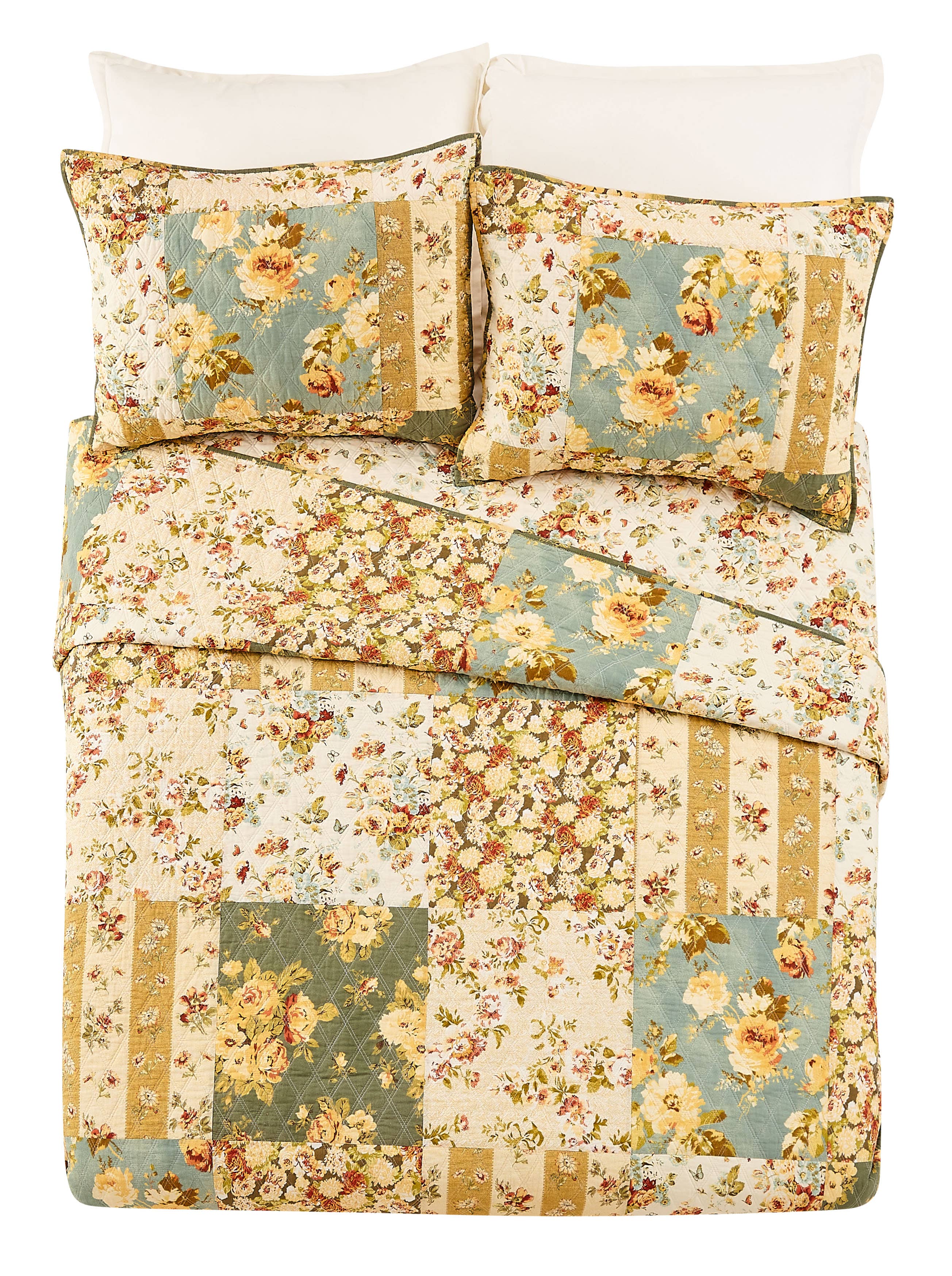 Peking Handicraft - Wholesale Bedding Set - Floral Patch 3-Piece Quilt Set by Modern Heirloom6