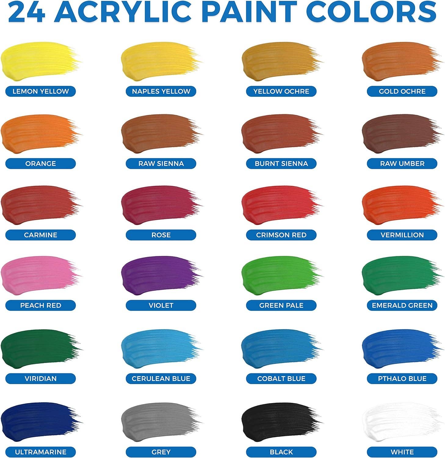 Keff Creations – Engroshandel Malesæt – 24 Creations Vibrant akrylmalingpottersæt2