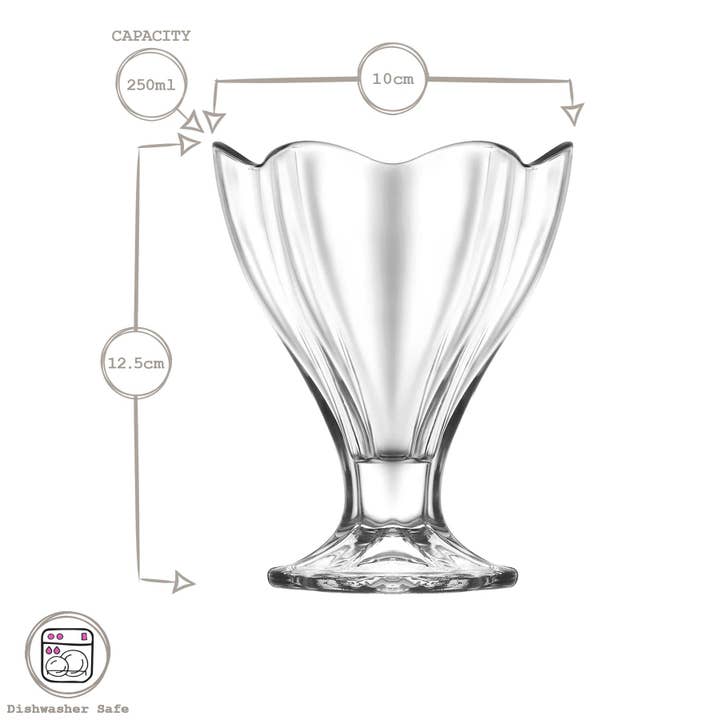 Rinkit Ltd - Wholesale Bowl - 250ml Lily Glass Ice Cream Bowl - By LAV3