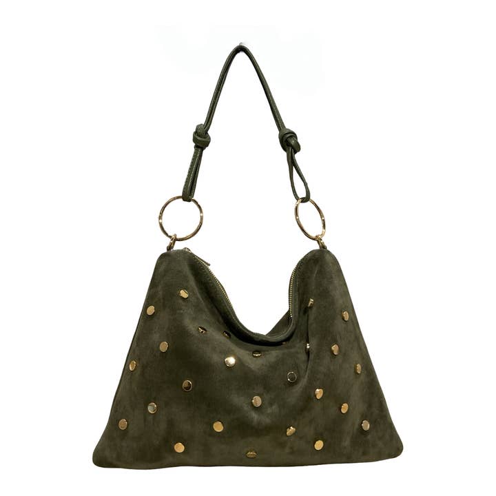 Louisa lee - Wholesale Shoulder bag – women's - Studded Suede Leather Seko Bag2