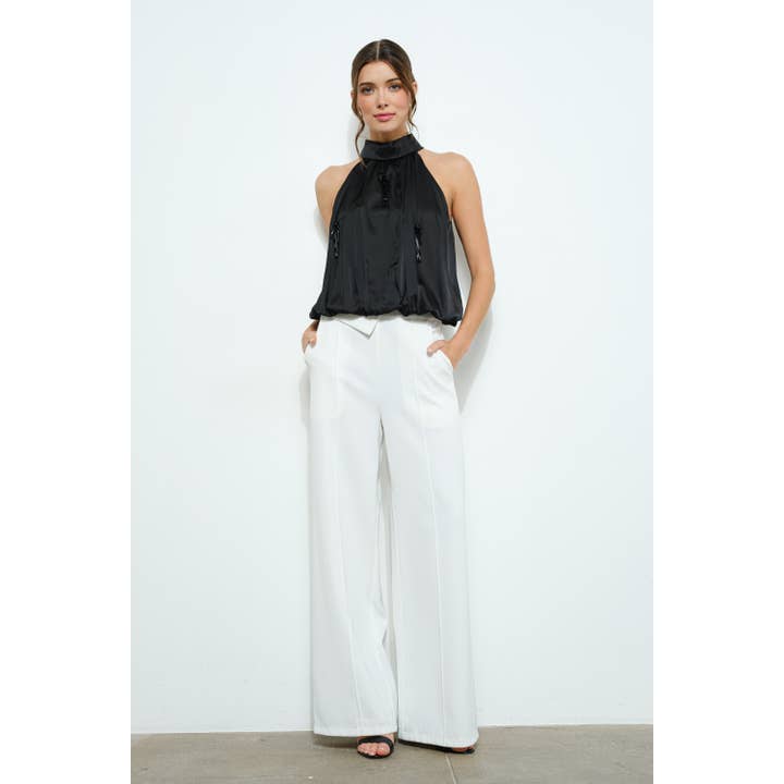 INA - Wholesale Blouse - Women's - Halter Blouse with Beaded Embellishments