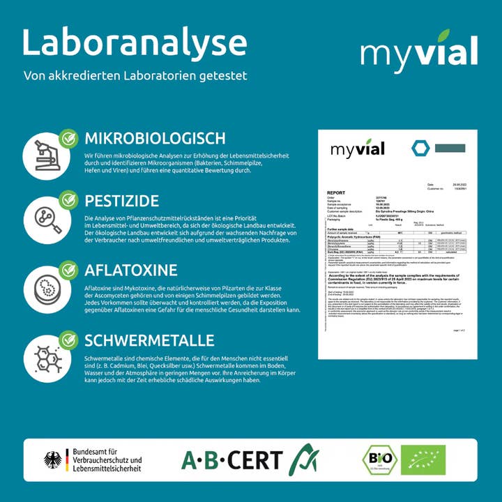 myvial – Engroshandel Kosttilskud og vitaminer – Bio Spirulina Tabletter Presslinger