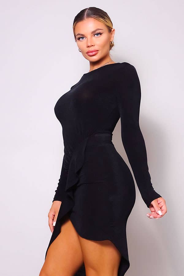 CEFIAN FASHION - Wholesale Dress - Women's - RUCHED ME RIGHT ASYMMETRICAL FLOWY DRESS2