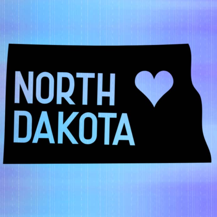 North Dakota State Vinyl Decal Sticker for wholesale by Bow-Dacious Designs