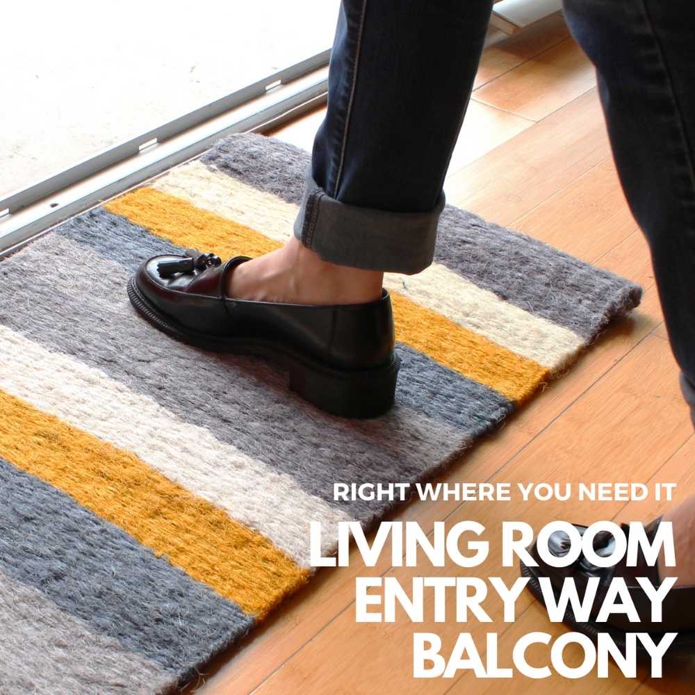 CoffeeRugs – wholesale Door mat – Gray & Yellow Stripes Indoor DoorMat3