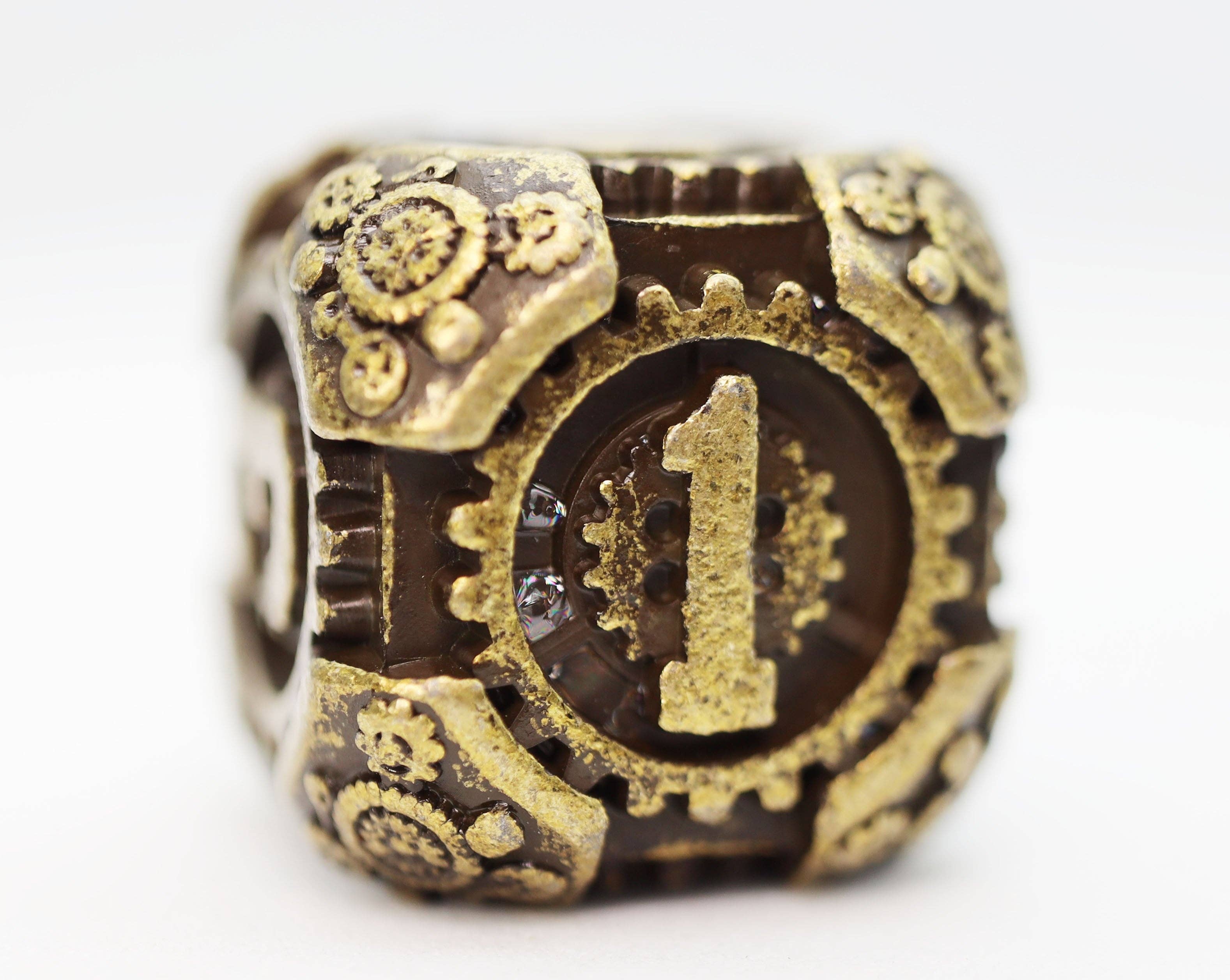 Foam Brain Games - Wholesale Dice - Airship Gears: Brazen Bulkhead - Metal RPG Dice Set1