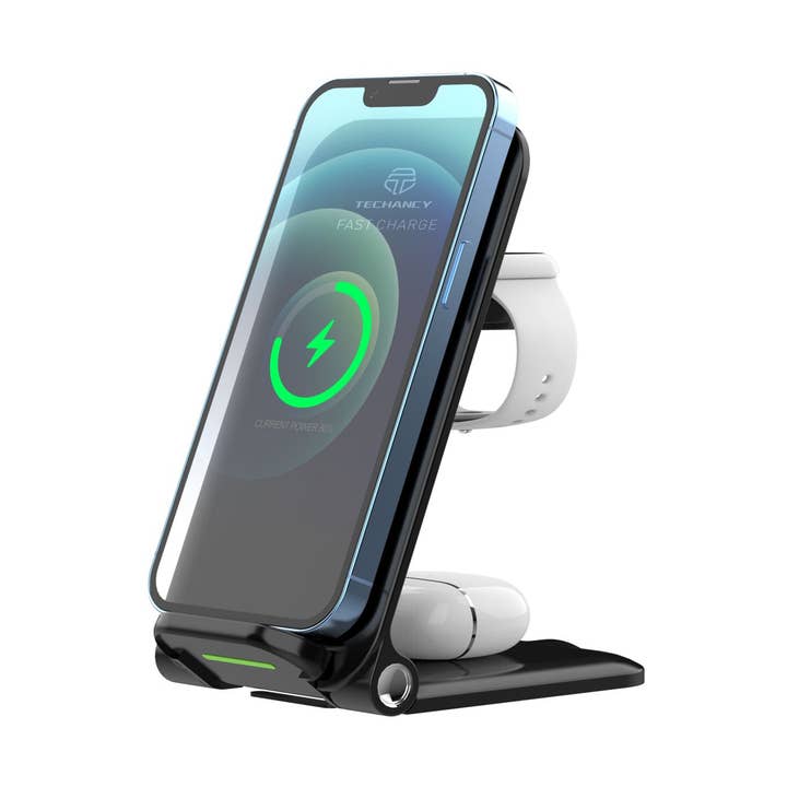 TECHANCY trådløs opladningsstation 3 i 1, foldbar og kompakt for engroshandel hos TECHANCY