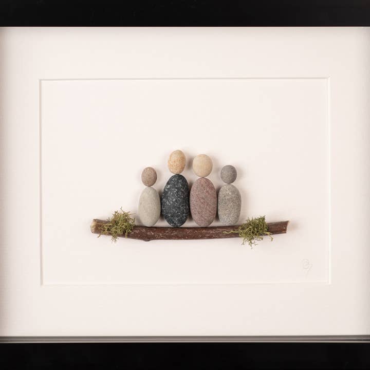 Our Family Pebble Art Frame | Wall Art for wholesale by Simply Mourne