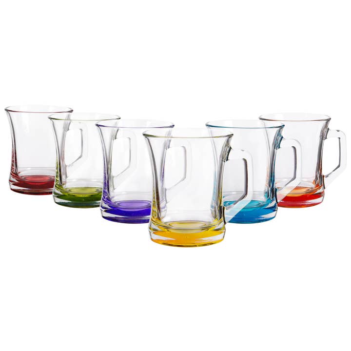 Rinkit Ltd - Wholesale Coffee Mug - 225ml Zen+ Multicolour Base Glass Coffee Mug - By LAV
