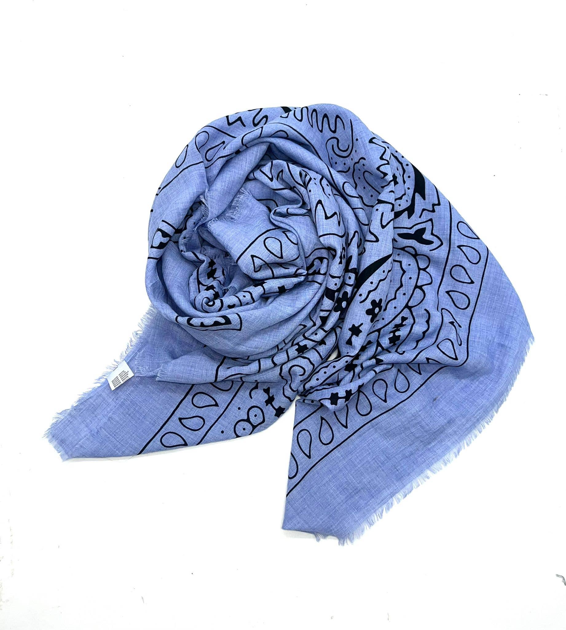 LINETA - Vente Écharpe – femme - 46735-A5 Foulard grand carré motif bandana 12