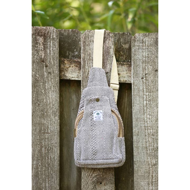 Sacred Threads - Wholesale Crossbody Bag - Women's - Chevron Hemp Sling Bag