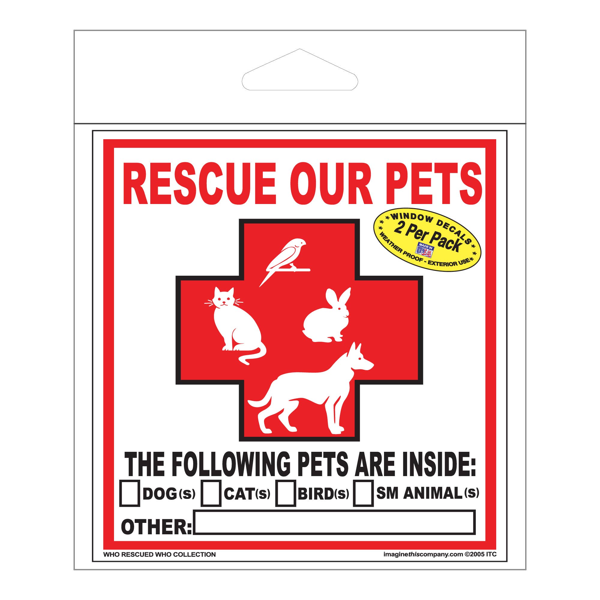 Imagine This Company - Vendita all'ingrosso Giocattoli per animali - Cani e gatti - Confezione da 2 adesivi Pet Rescue3