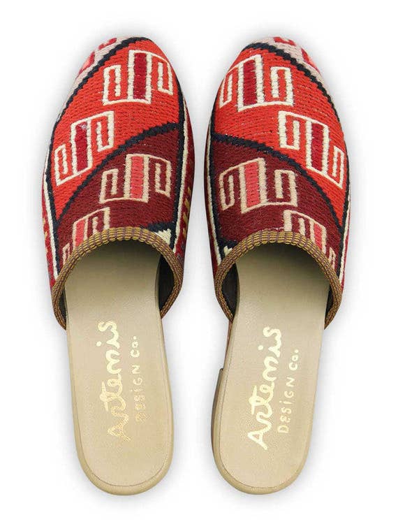 Sumak Kelim slippers voor dames, maat 11 voor wholesale door Artemis Design Co.