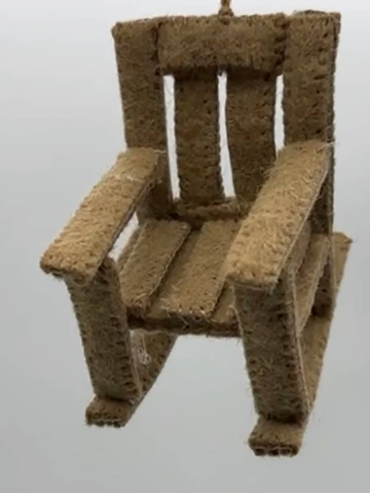 Felted Wool "Maine Cottage Rocking Chair" ornament for wholesale by cerruti home