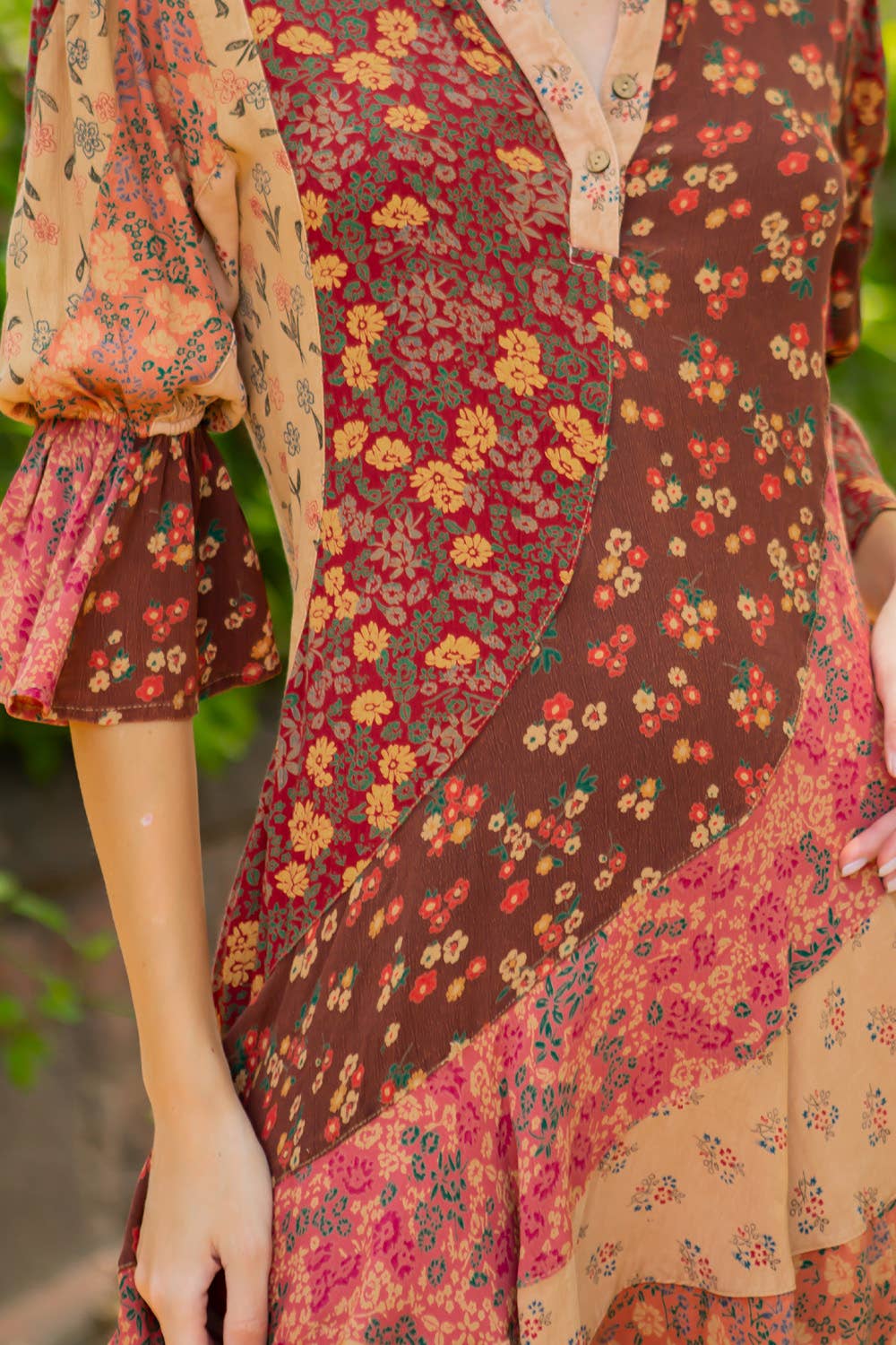 Young Threads - Wholesale Dress - Women's - Boho Patchwork Overdyed Babydoll Dress16