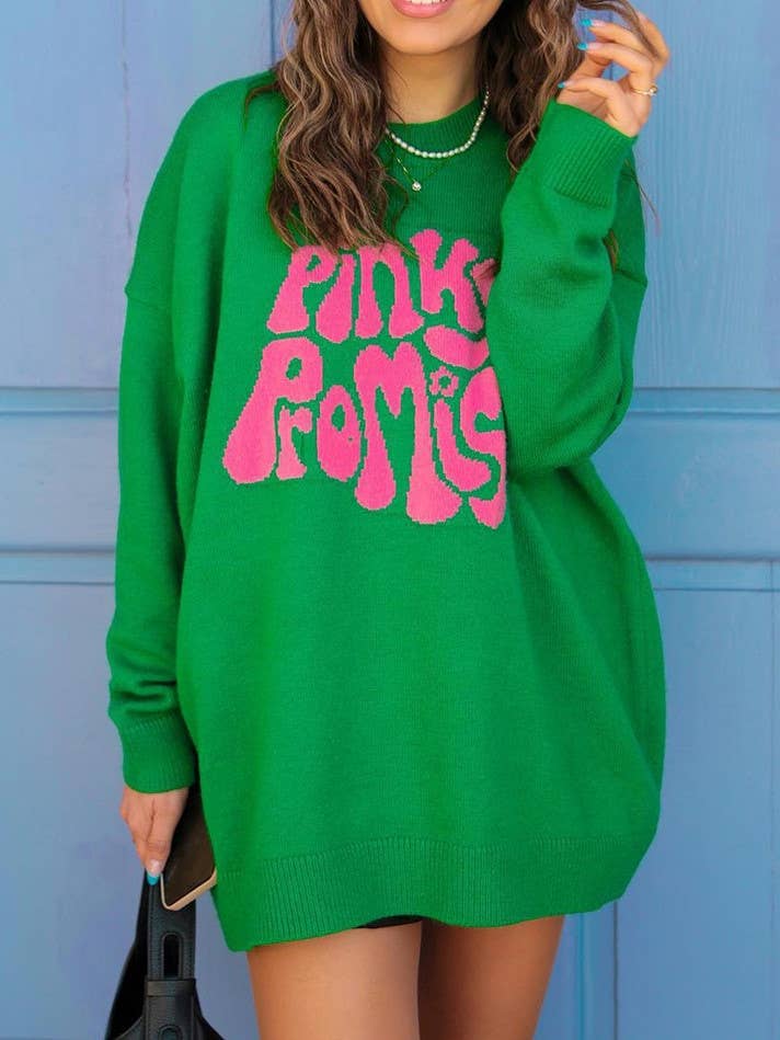 Oversized Pinky Promise Pullover Sweater for wholesale by Rosa Clothing