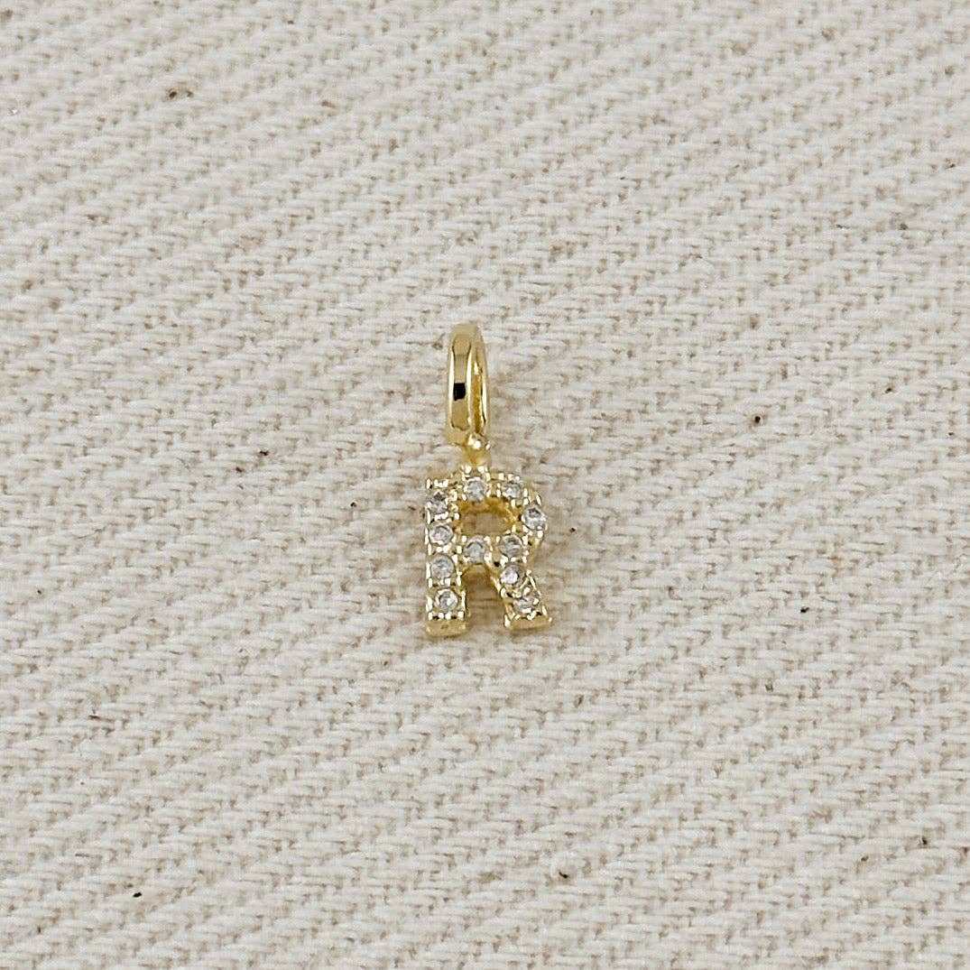 GoldFi – wholesale Individual charm/pendant – 18k Gold filled  Micro CZ Initial Letter Charm20