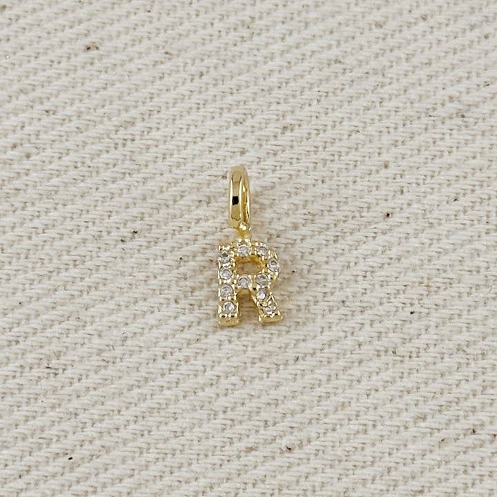 GoldFi - Wholesale Individual charm/pendant - 18k Gold filled Micro CZ Initial Letter Charm22