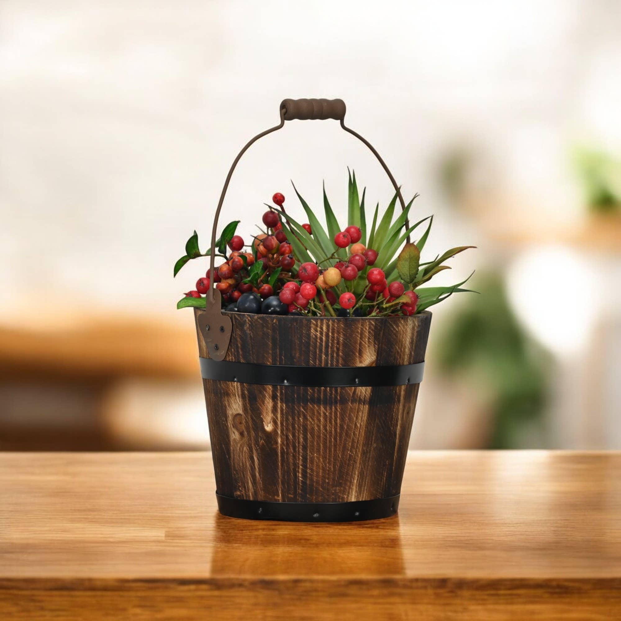 Cheungs Home Decor - Wholesale Bucket/Pail - Felicity Decorative Wooden Bucket1