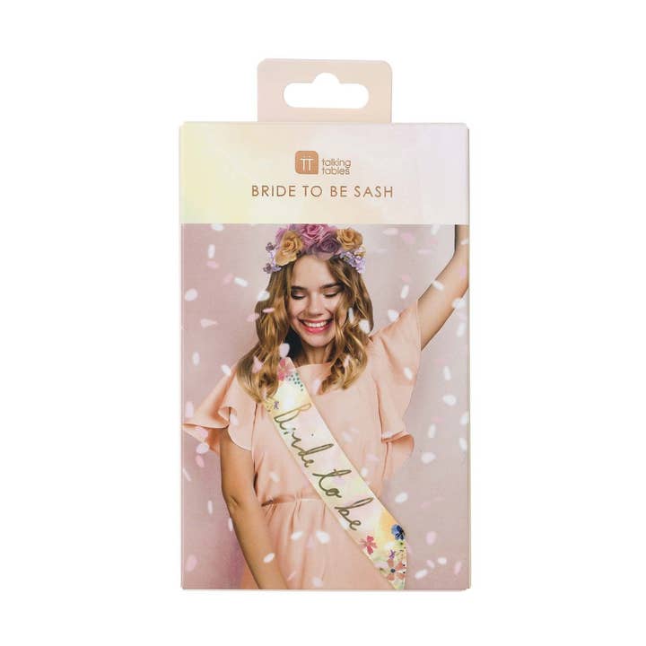 Blossom Girls Bride to Be Sash for wholesale by Talking Tables EU