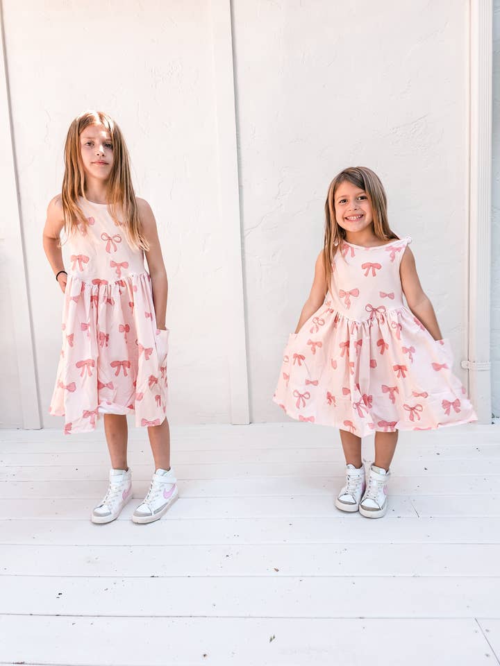 Bow ties twirl dress for wholesale by Fancy Shmancy Baby