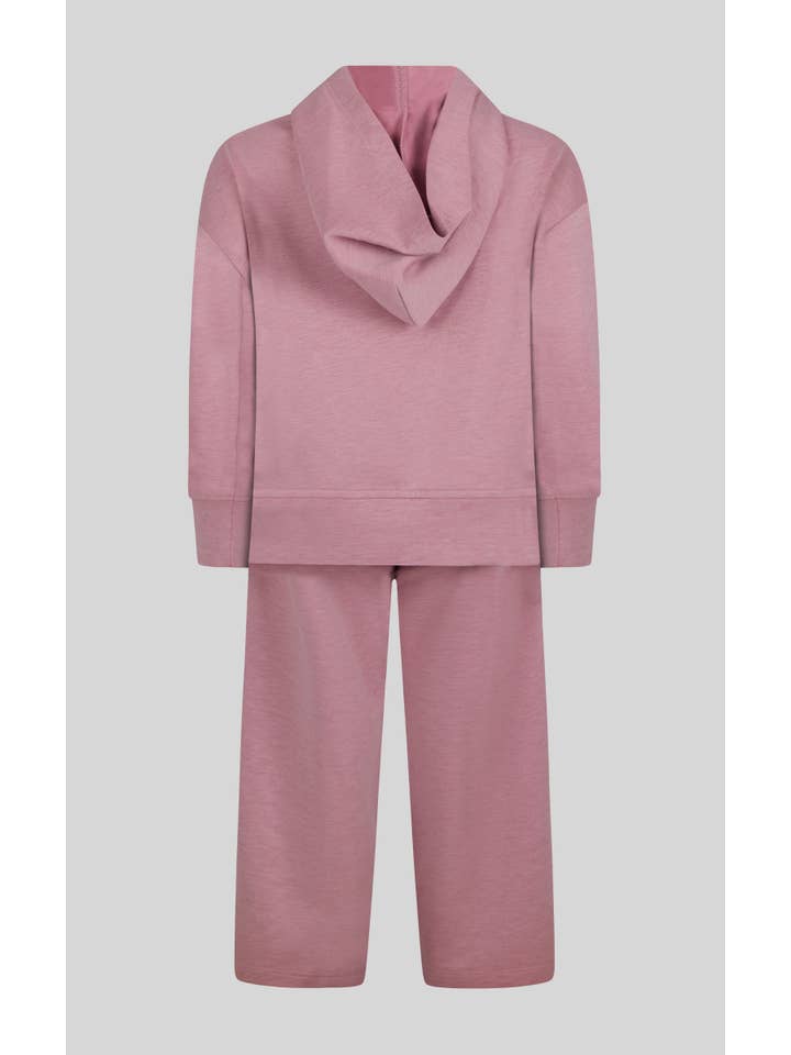 90 Degree by Reflex & Yogalicious - Wholesale Top & Pant Set - Kids - Little Girls Half Zip Hoodie, Wide Leg Pant, Fanny Bag Set5