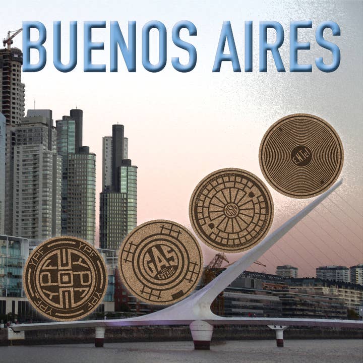 Buenos Aires: Manhole Cover Coasters for wholesale by Tombino