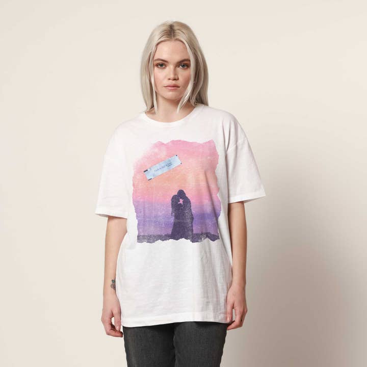 Fall In Love Oversized White Tee for wholesale by James Mae