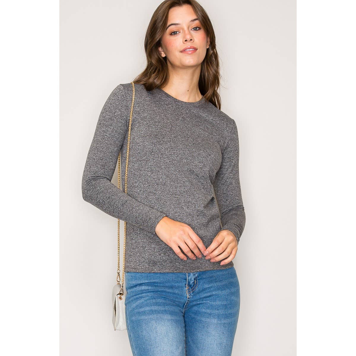 Popular 21 - Wholesale Knit Top - Women's - Fleece Lined Crew Neck Long Sleeve Top6