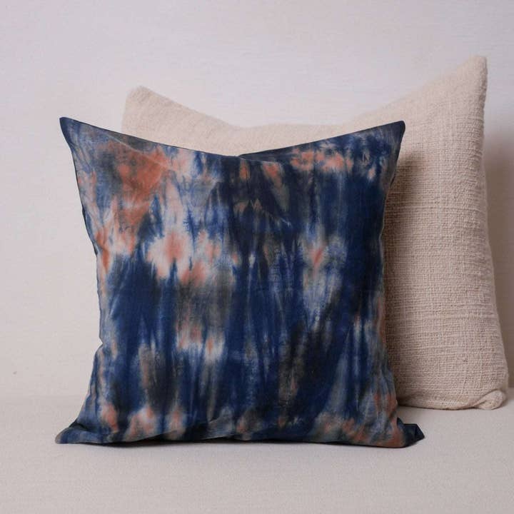 Natural Colours Cotton Cushion Cover, Indigo & Madder for wholesale by Storie