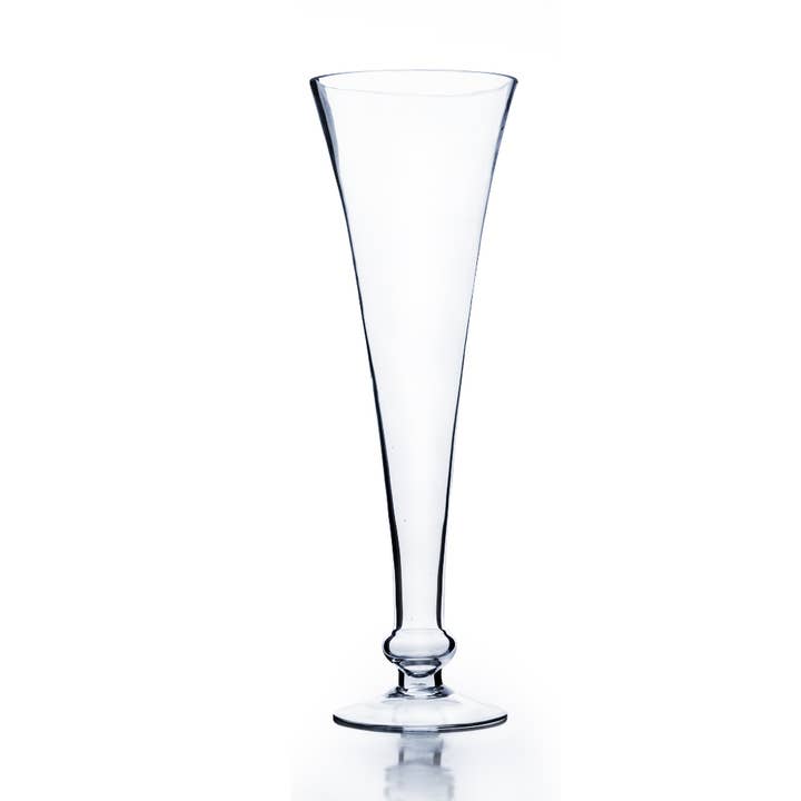 WGV Clear Flared Trumpet Vase - 6" x 17"H for wholesale by WGV International