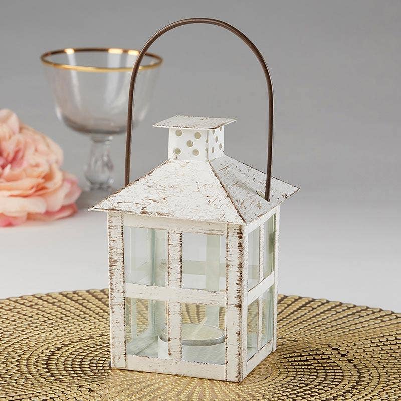 Kate Aspen - Wholesale Lantern - Vintage White Distressed Lantern - Medium1