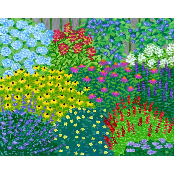 Coastal New England Garden Print for wholesale by Kelly Fuller